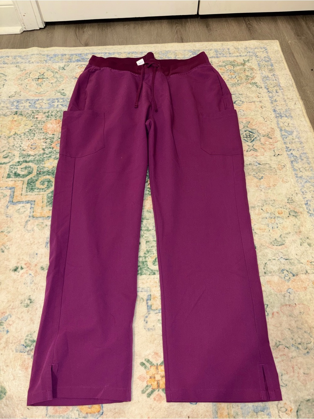 Women's Magenta mandala Scrub Pants with Pockets